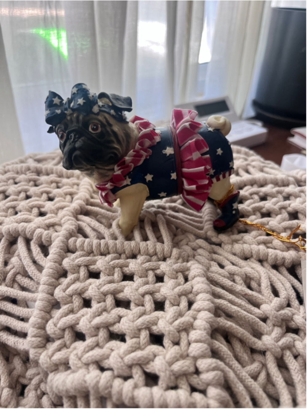 2007 Westland Pug-nacious Patriotic Pug Dog Figurine Ornament 16103 Americana NW